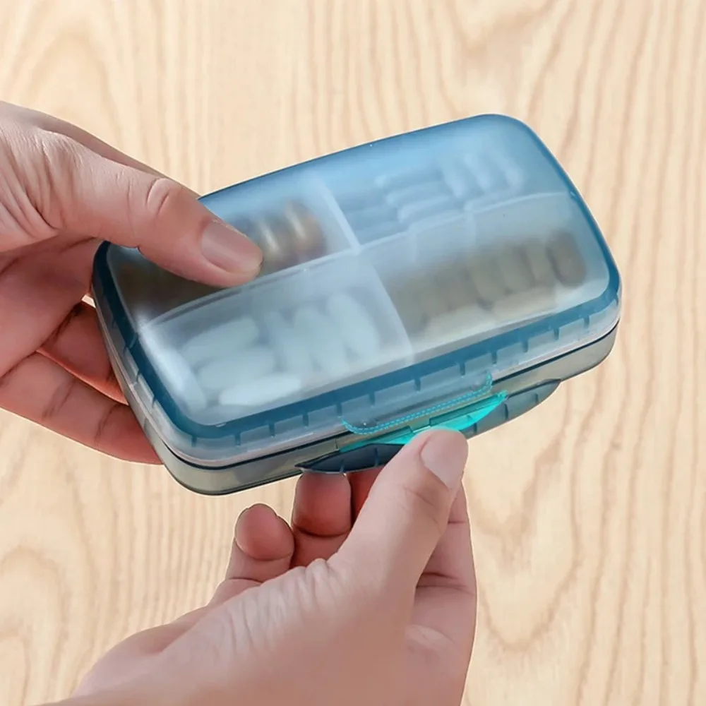 8 Compartments Weekly Pill Case Waterproof Moisture-proof Medicine Storage Box Detachable Large Capacity