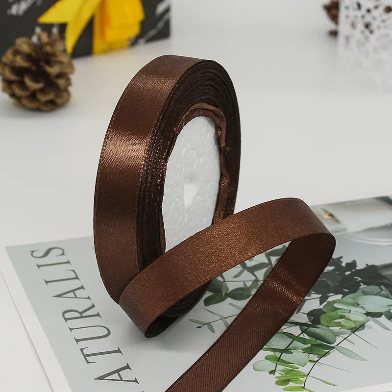 Solid Color Satin Ribbons - Handmade DIY Accessories for Weddings and Gift Wrapping (25 Yards)