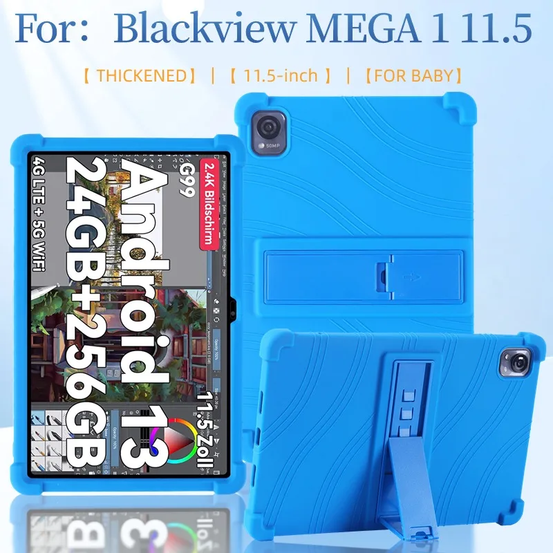 Soft Silicone Shockproof Protective Tablet Case with Adjustable Stand - Kids Safe Cover