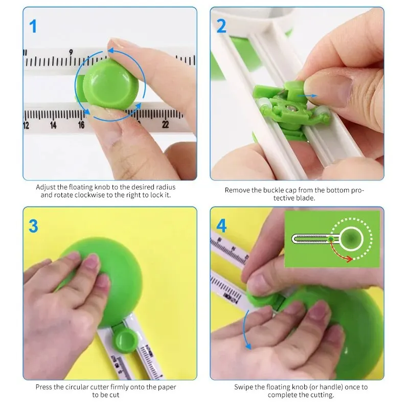 Paper Cutter Round Cutter Gauge for Paper Artwork Students DIY Handbook Greeting Card Making
