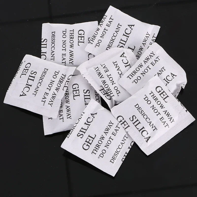 Non-Toxic Silica Gel Desiccant Damp Moisture Dehumidifier 200 Packs For Kitchen Room Living Absorber Bag Clothes Food Storage