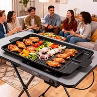 Korean Grill Meat Plate Aluminum Titanium Coating Barbecue Pan Camping Board Griddle for Outdoor Cassette Stove and Induction 5