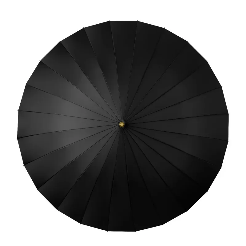 24 Bone Automatic Umbrella Large Oversized Straight Umbrella Fiber Storm-Resistant Business