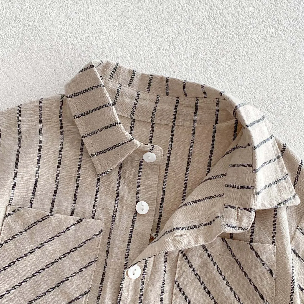 Kids Clothes Summer Baby clothes 0-5-year-old children's clothing retro striped short two-piece set sleeved sports set