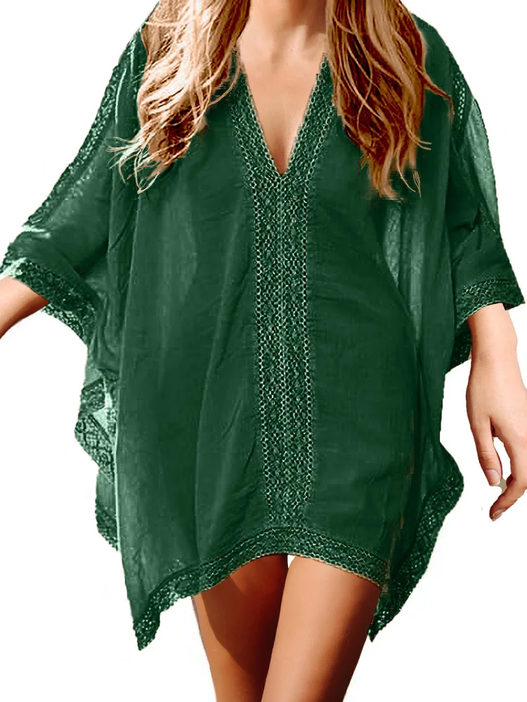 Beach Dress Beach Cover Up Kaftan Pareos Bikini Cover Up Pareo Swimsuit Sarong Shirt Tunic