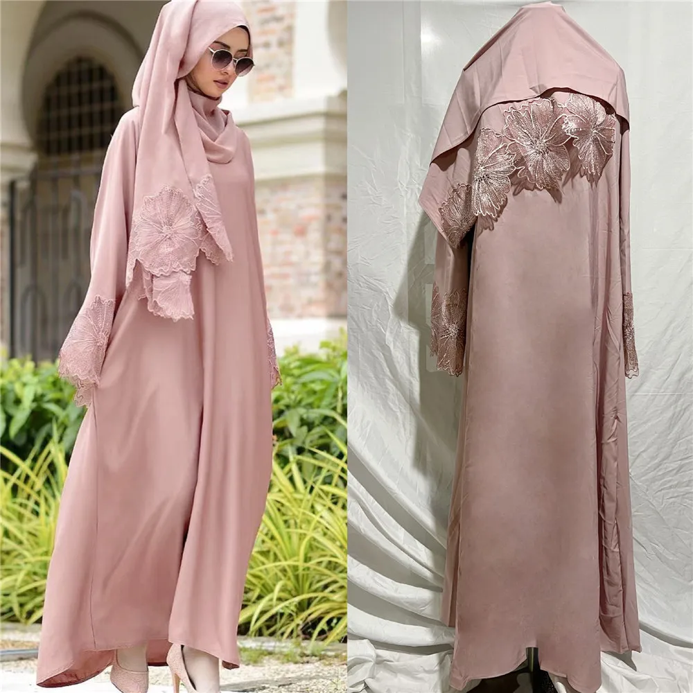 Eid Muslim Women Hijab Abaya Embroidery Morocco Party Dress Abayas