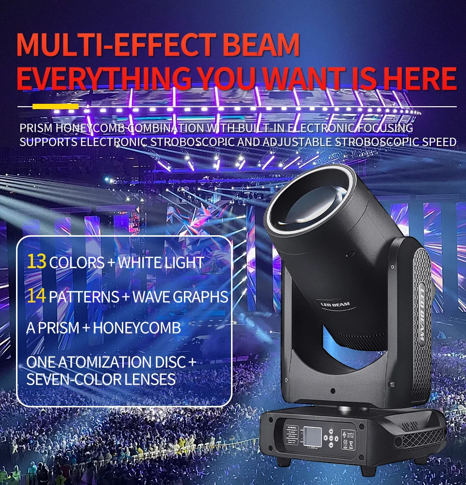 Professional 200W RGB Beam Stage Light Led 250W DMX Sharpy Beam Moving Head Ligh