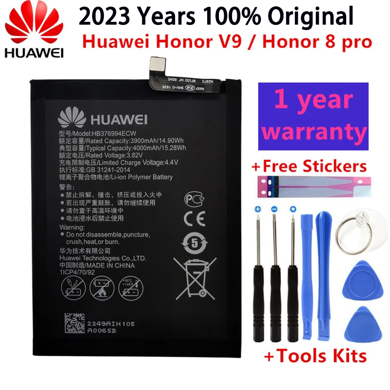 

Original Battery Huawei honor 8 Pro Battery DUK-AL20 DUK-TL30 HB376994ECW 4000mAh Full Capacity Huawei V9 Battery