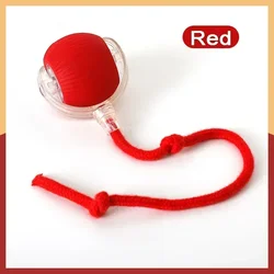 Rechargeable Smart Interactive Rolling Ball Toy for Pets - Electric Toy with Simulated Tail (Rope-Red)