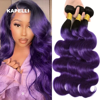 Fasci di onde del corpo di colore viola capelli umani 1/3/4 pacchi Remy 100% non trasformati fasci birmani vergini grezzi estensioni del tessuto