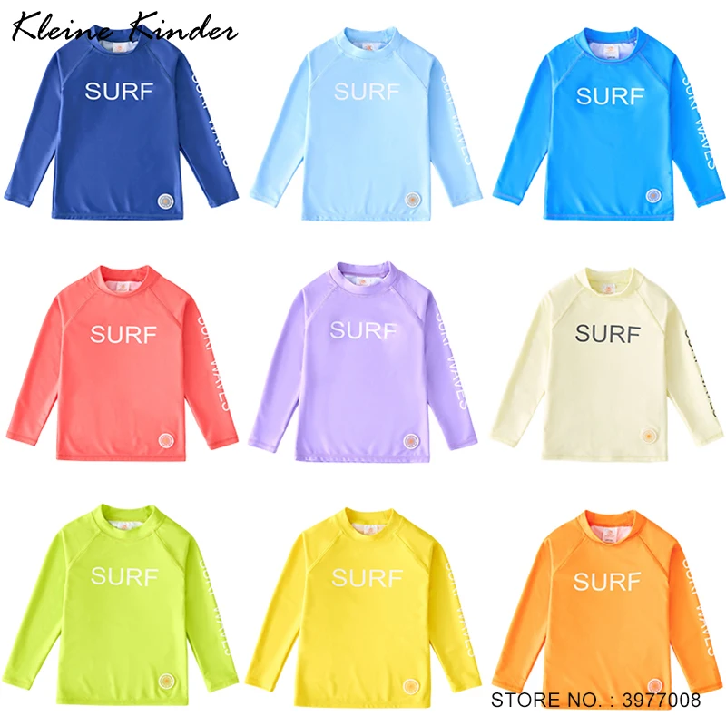 Swimming T Shirt Boy Girl Children's Swimwear UPF50 UV Protection Beach Bathing Suit Long Sleeve Swimsuit Top Kids Rashguard girls swimsuit