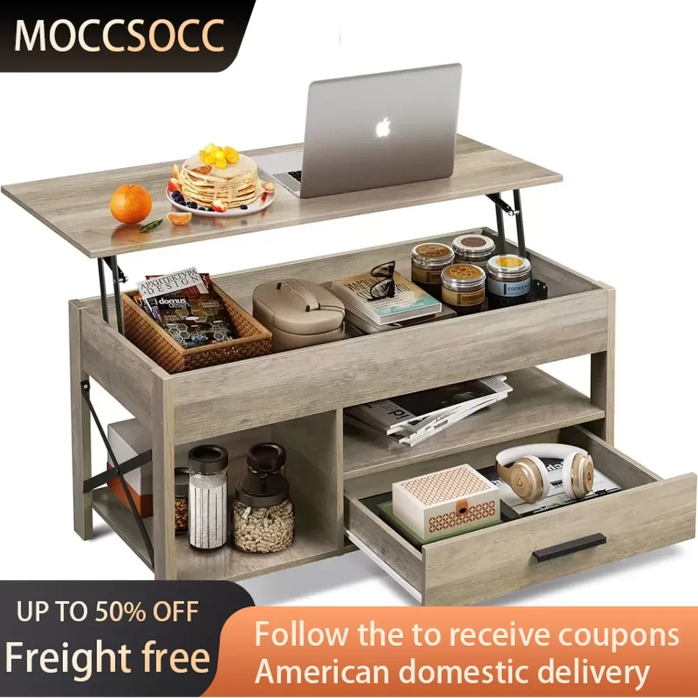 

Coffee Table With Storage Coffee Tables for Living Room Chairs Hidden Compartment and Metal Frame Dining Room Sets Furniture