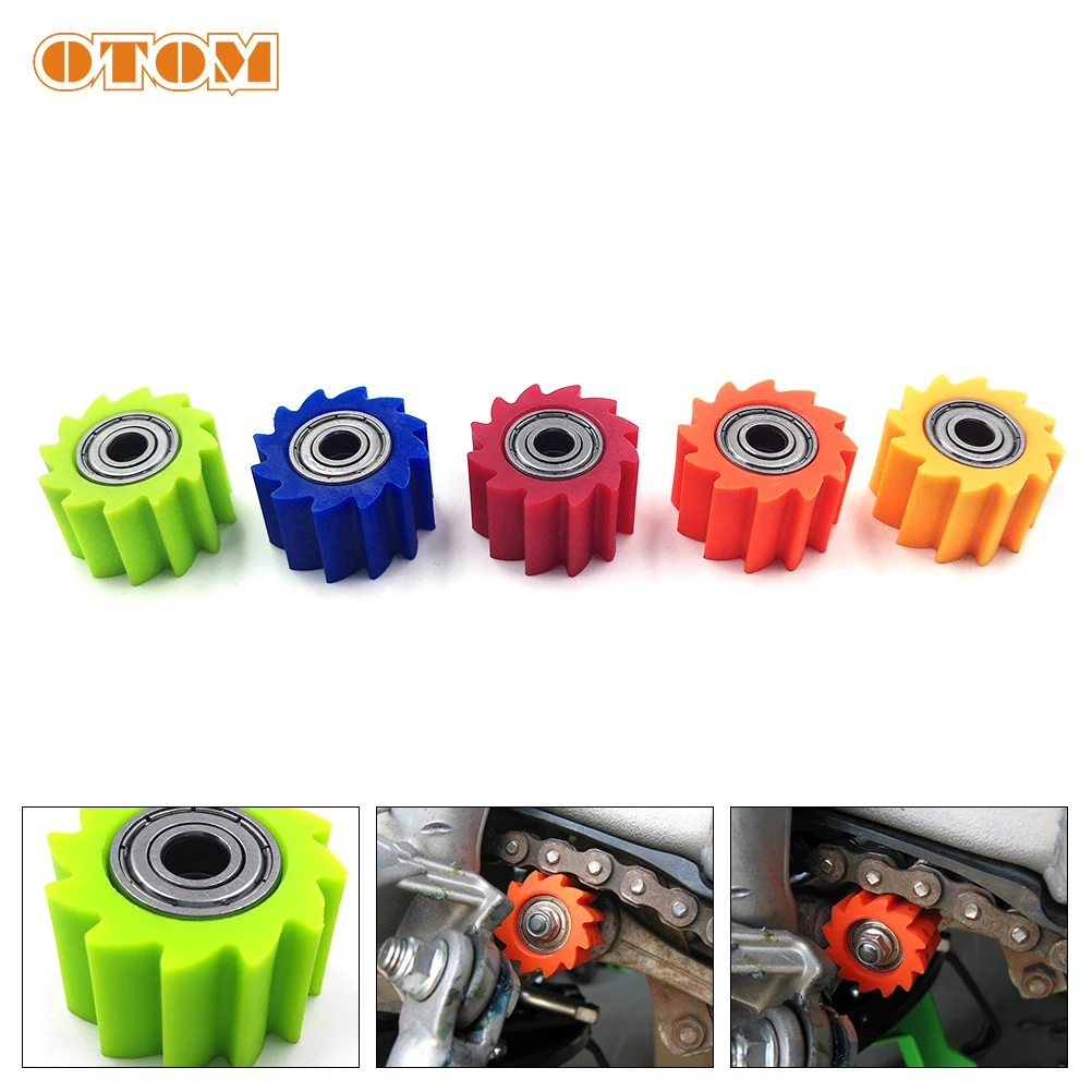 Motorcycle Universal Guide Serrated Chain Rollers Tensioner Pulley Wheel Motocross Bearing Accessories chain roller slider guide
