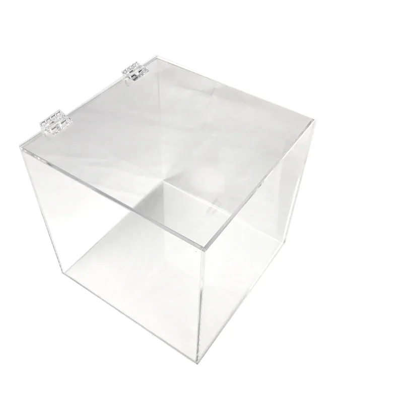 Clear acryl cube favor box of plexi acrylic glass plastic storage wedding party gift package organizer home office usage 5