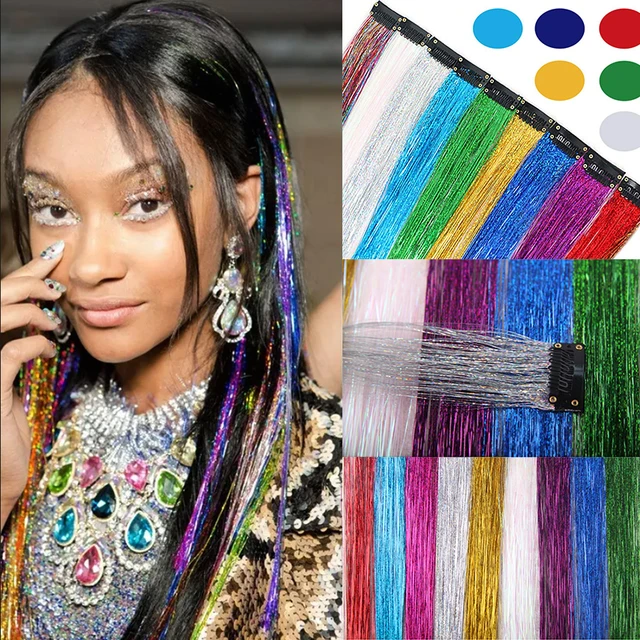 damp Politik Alfabetisk orden Rainbow Clip Hair Extensions | Tinsel Hair Extensions Clip - Clip Hair  Extensions - Aliexpress