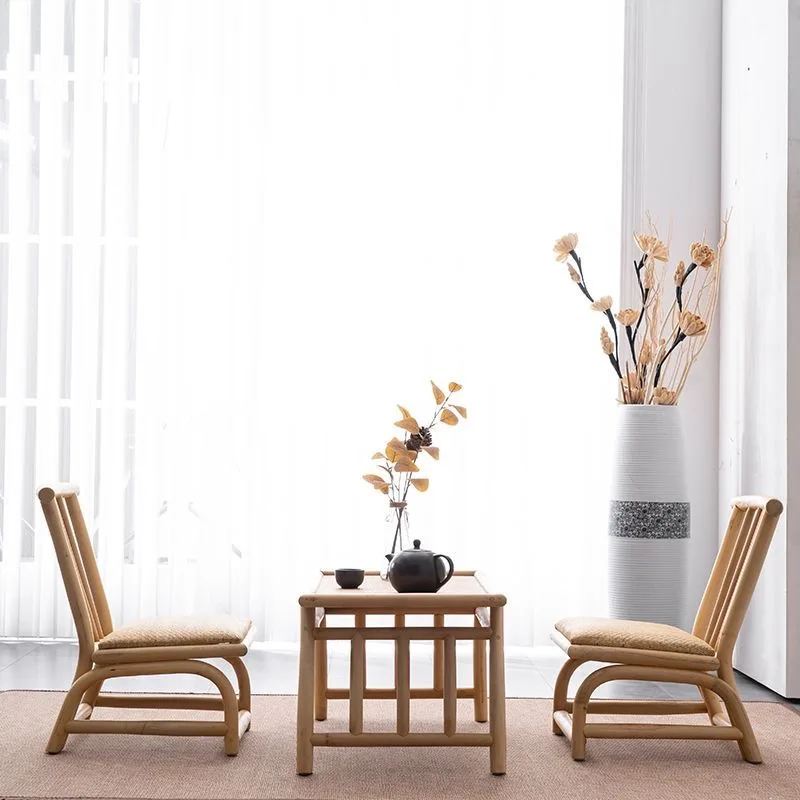 Bamboo and Rattan Tatami Tea Table Chinese/Japanese Style Furniture Living Room Furniture Small Home Lazy Table For Bay Window