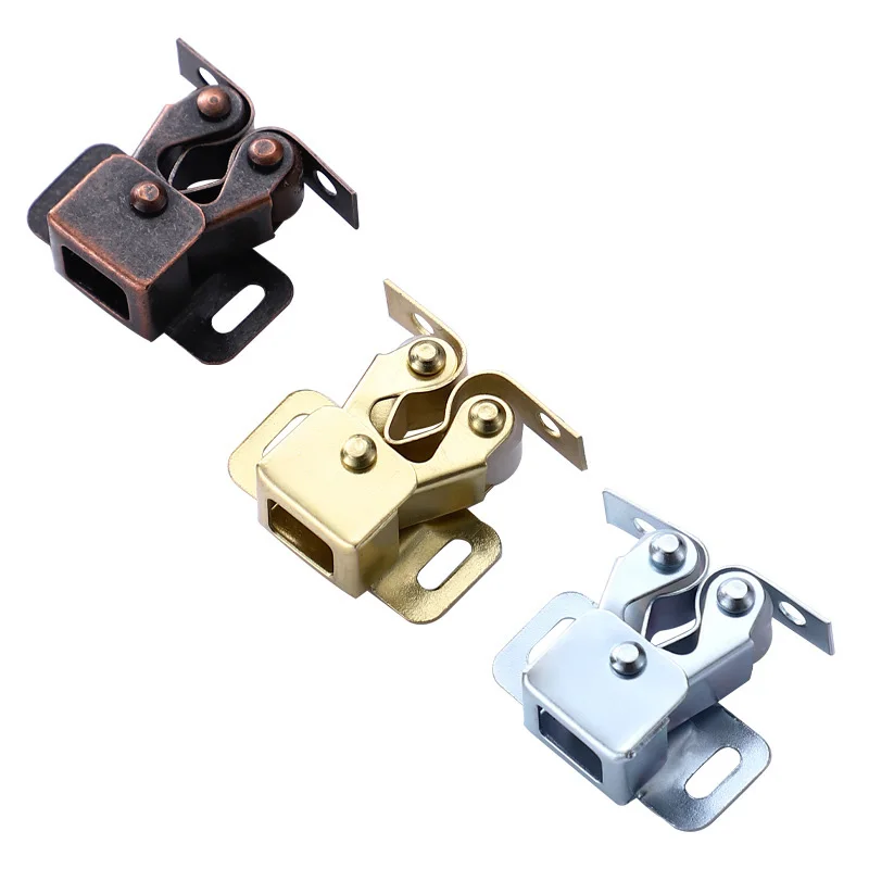 Metal Home Use Double Ball Roller Catches Cupboard Cabinet Door Latch Hardware Copper Smooth Tight Grip Action door latch cabinet latch
