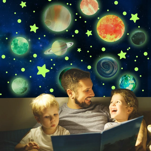 Glowing Star Stickers Ceiling Planet  Ceiling Stickers Room Planets - Wall  Stickers - Aliexpress