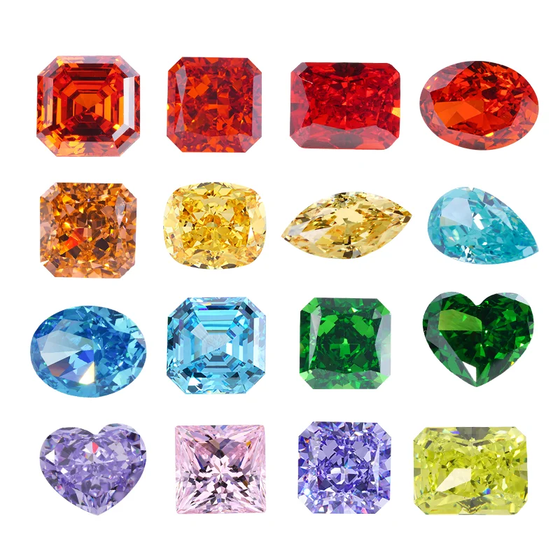 Hochwertiger Brillantschliff Hochkarätiger Diamant Kubischer Zirkonia Edelstein Verschiedene Schliffe und Farben Stein für Schmuck DIY Sammlerstück