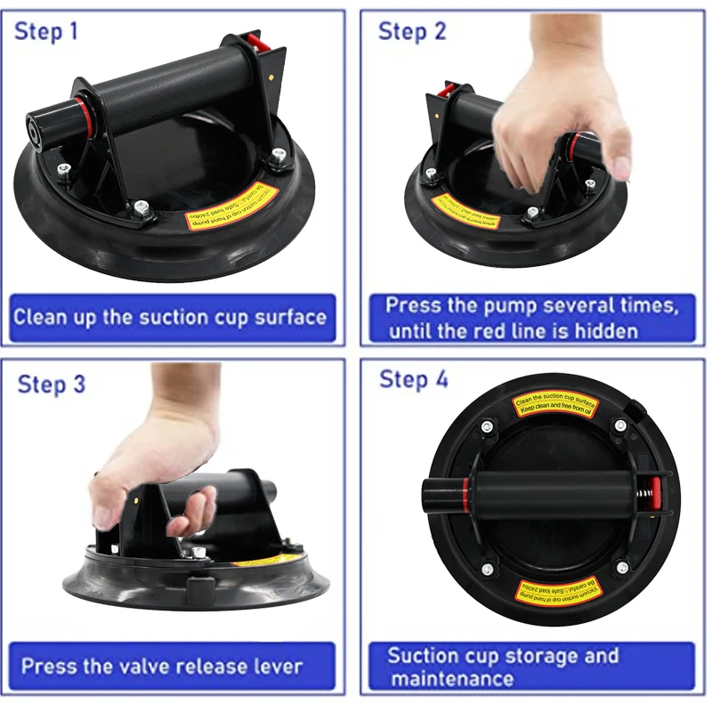 New Vacuum Suction Cup 8 Inch 200kg -250 Kg Bearing Capacity Heavy Duty Vacuum Lifter for Granite Tile Glass Manual Lifting