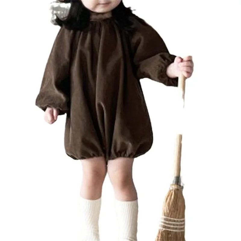Newborn Baby Romper Jumpsuits Winter Thick Crewneck Letter Embroidery Sweatshirts Romper Clothing Print Sweatshirt White