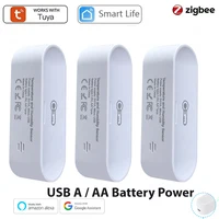 Tuya Zigbee Smart Temperature and Humidity Sensor Indoor Smart Life APP Battery/USB Powered Support Alexa Google Home