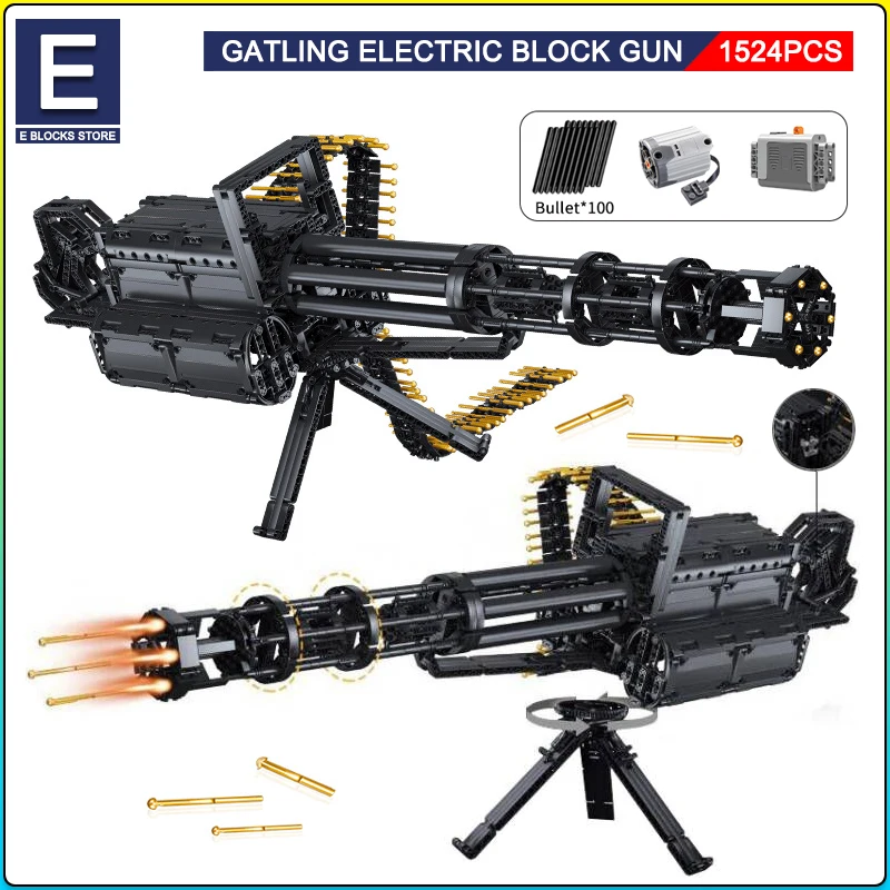 

WW2 Military Gatling Electric Machine Guns Building Blocks War Weapons MOC Army Firearms Bricks Sets Bricks Kids Toys Boys Gifts