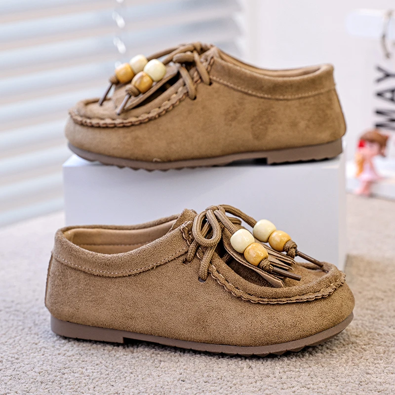 Girls Leather Shoes for Spring Autumn with Tassel