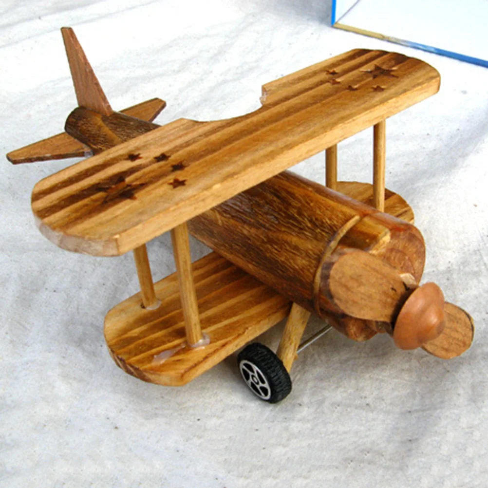 

Desktop Wood Warplane Model Desktop Airplane Decor Craft for Home Hotel Office