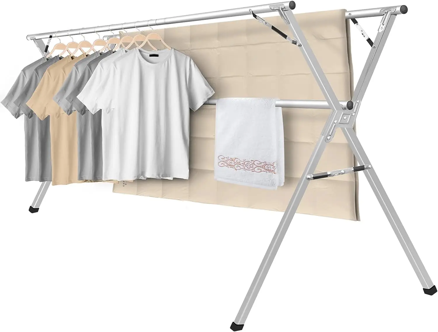 

Sillars Clothes Drying Rack, 94.5 inches Laundry Drying Rack Clothing Foldable & Collapsible Stainless Steel Heavy Duty Clothing