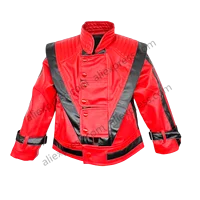 Michael Joseph Jackson Leather Red Thrilling Jacket, Suitable for 5-12 Year Boys Girls Kids ,Halloween Birthday Gift, 1