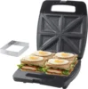 Breakfast Sandwich Maker Press Grill, Electric Sandwich Toaster Press, Grilled Cheese Maker with Non Stick Surface, Sandwichera 1