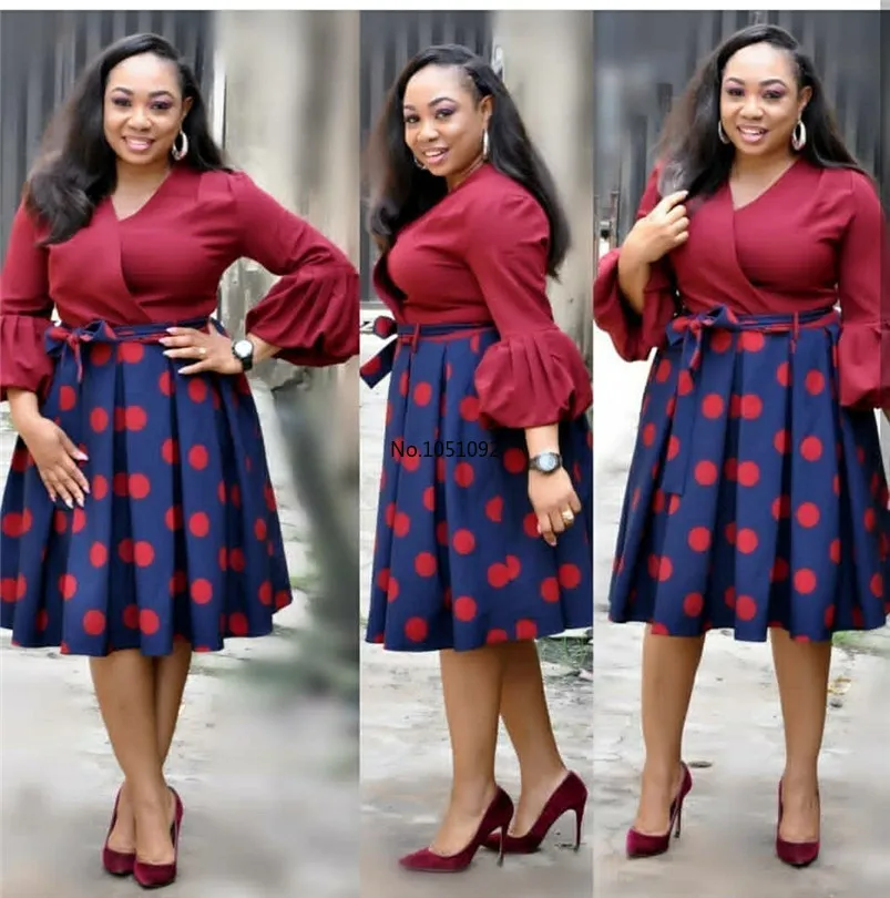 2024 new summer elegent fashion style african women printing plus size polyester dress L-3XL