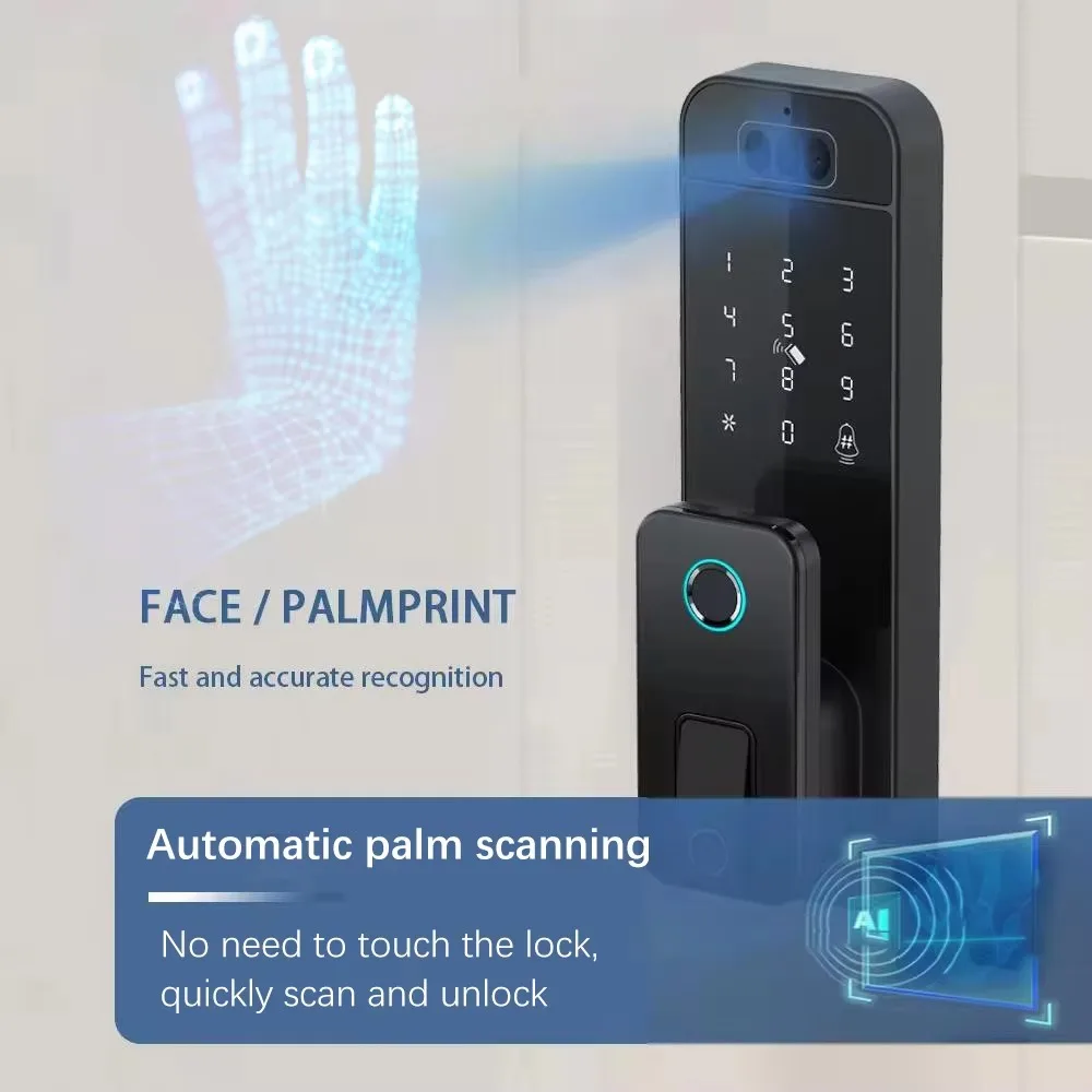Waterproof 3D Face Recognition Outdoor Gate Fingerprint Lock Tuya WiFI App Passcode Rfid Card Keyless Electronic Smart Door Lock - Image 4