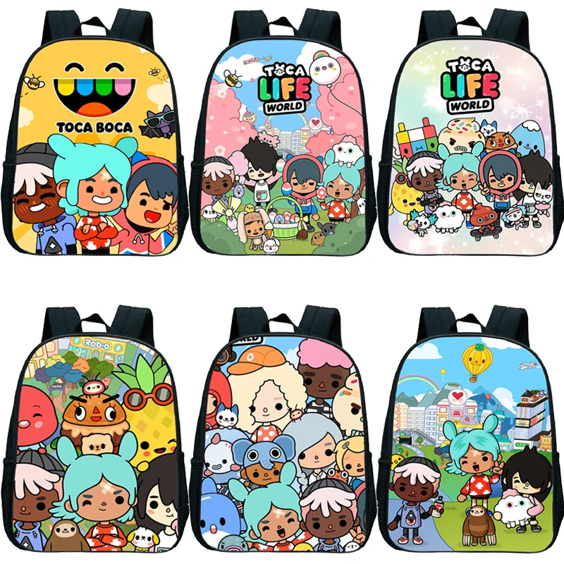 

Lightweight Toca Life World Print School Bags Girls Boys Kindergarten Bookbag Toca Cartoon Pattern Schoolbag Kids Mini Backpack