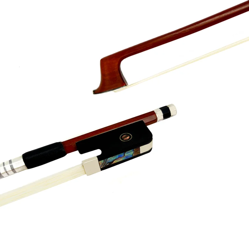 1pcs Beginner Use Student Violin/Fiddle/viola/cello Bow 1/16.1/10.1/8.1/4.1/2.3/4.4/4 Brazilwood, ,Natural Mongolia Horsehair