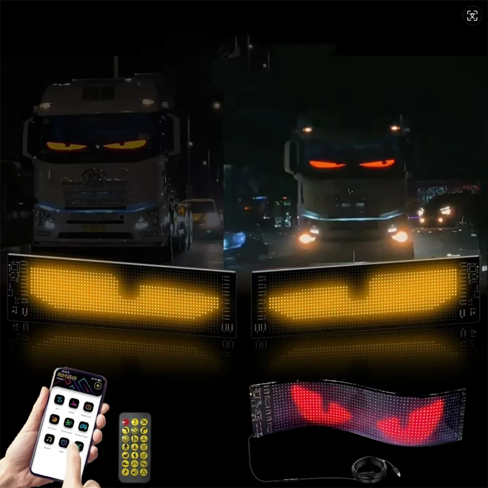 LED Panel Light LED Matrix Pixel Panel Light Bluetooth App 5V USB Control Scrolling Advertising LED Car Sign Animation Programmable For Car Sho