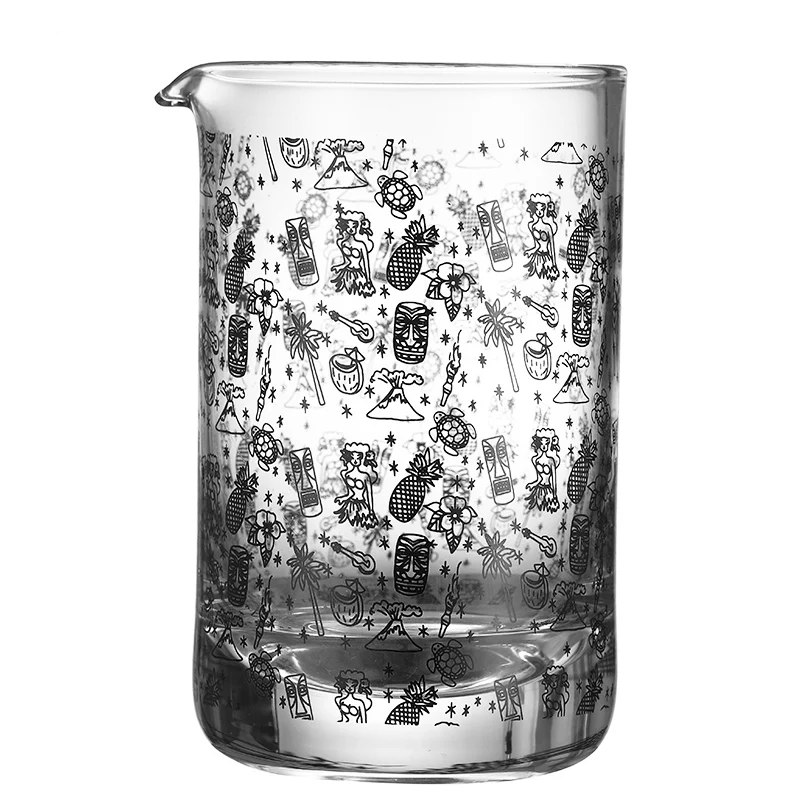 Tiki Cocktail Mixing Glass-Thick Bottom 20oz 600ml Cocktail Glass-Choice for Amateurs & Pros Ideal Gift