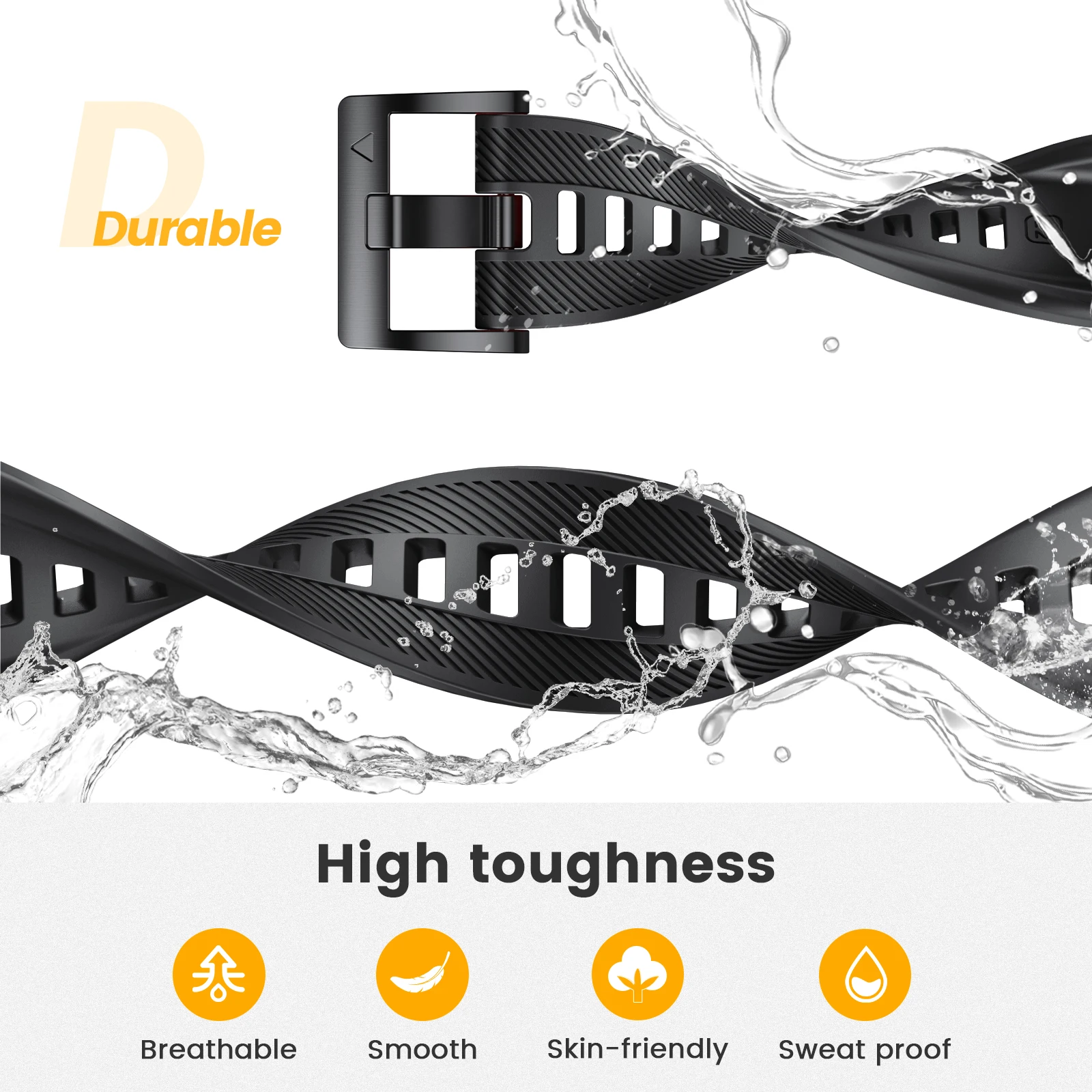 Garmin Soft Silicone Easy Fit Strap – Durable Rubber Bracelet