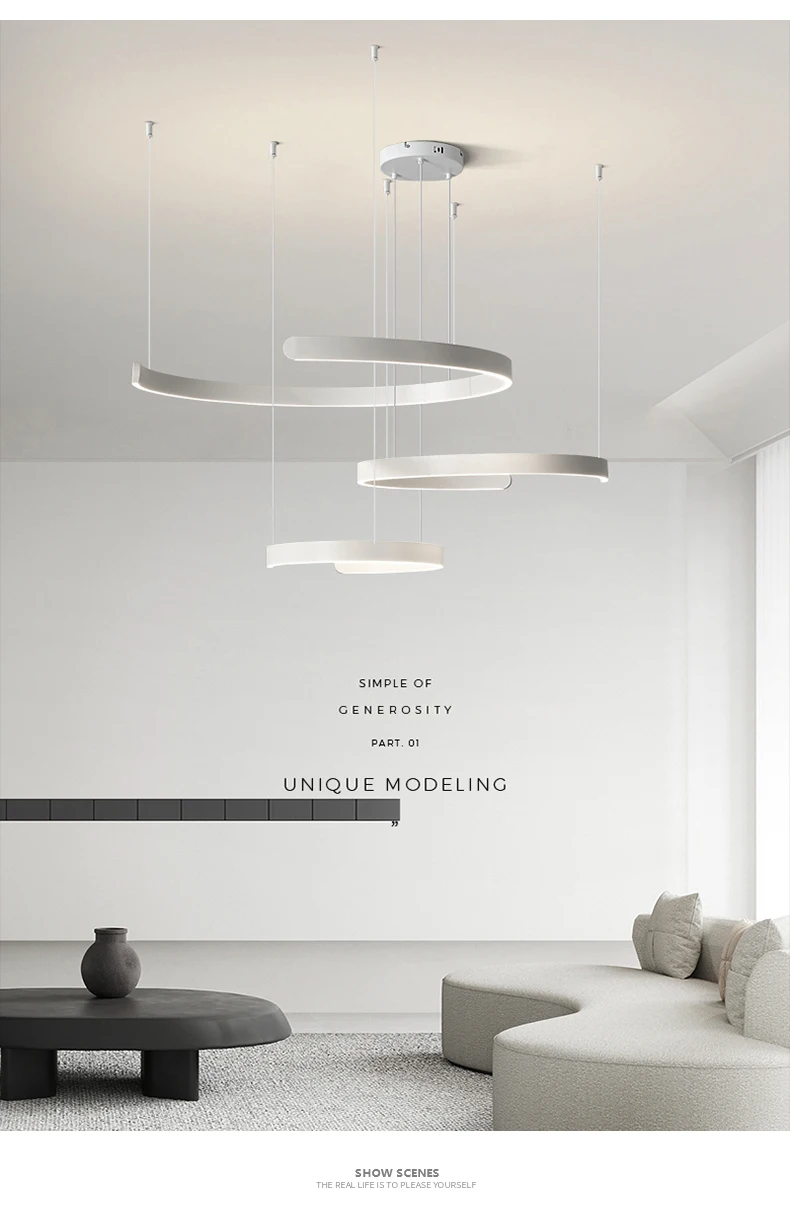 Modern Salon Design Ring Ceiling Chandelier image 23