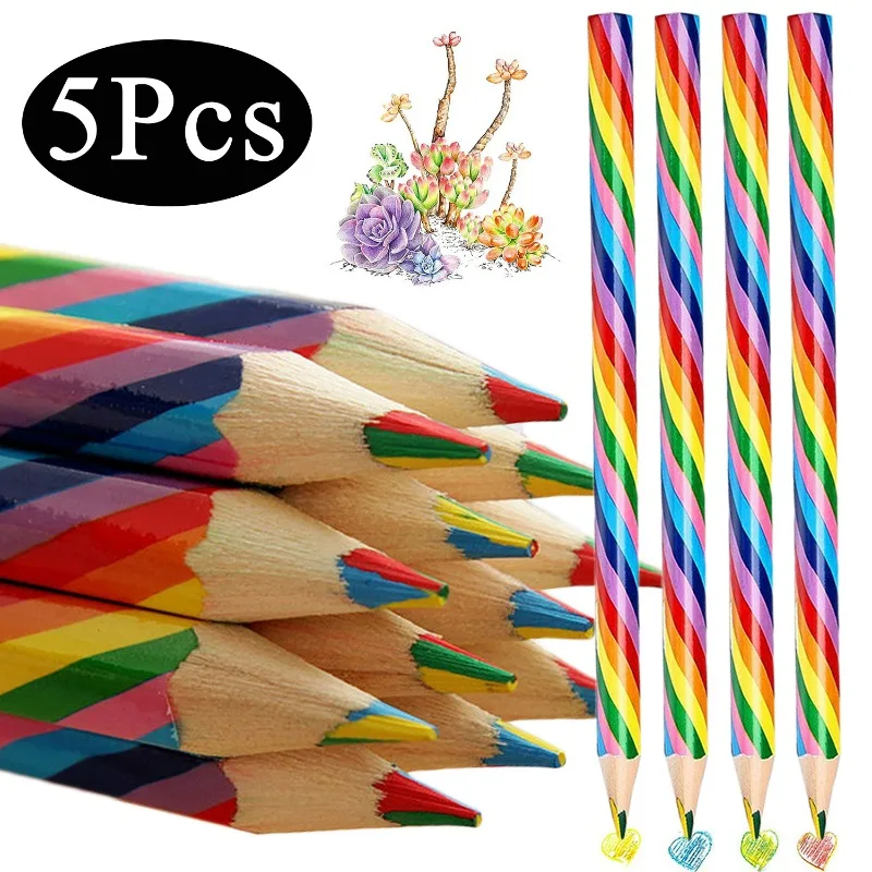 4 Colori Stesse Matite Di Piombo Matita Di Grafite Di Legno Penne Arcobaleno Schizzi Scrittura Artisti Disegno Matita Forniture Per Ufficio Scolastico