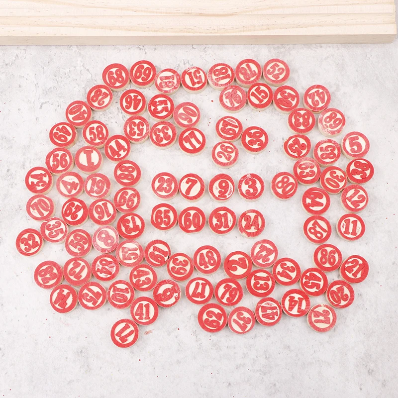 Deluxe Wooden Replacement Plates 90pcs For Exciting Bingo Lotto Numbers Game-Ideal Gaming Gift For Friends And Family bingo game set