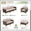 Wicker Patio Furniture Set,Single Chair,Ottoman,Loveseat Sofa,3-Seat Sofa, All-Weather Outdoor PE Rattan Patio Conversation Set 2