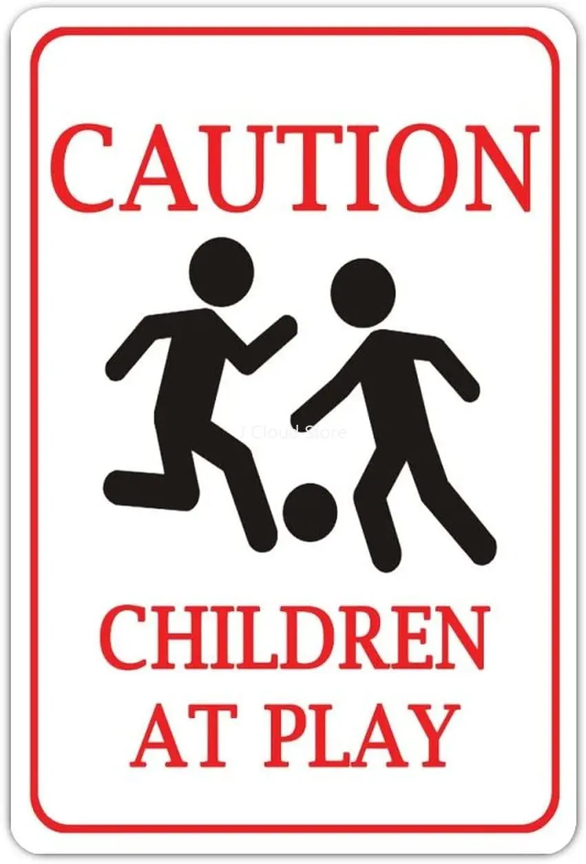 

Caution Children at Play Metal Sign Vintage Funny Signs Custom Men Cave Aluminum Sign 8" x 12" Wall Art Tin Plaque Decor