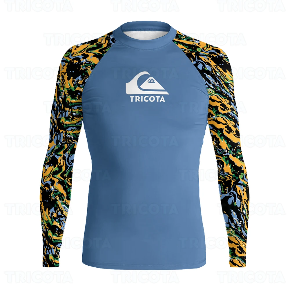 Surfing Shirts Men UV Protection Beach Jersey UPF50+ Rash Guard Swimwear Diving Tops Fitness Rashguard Long Sleeve T-shirts