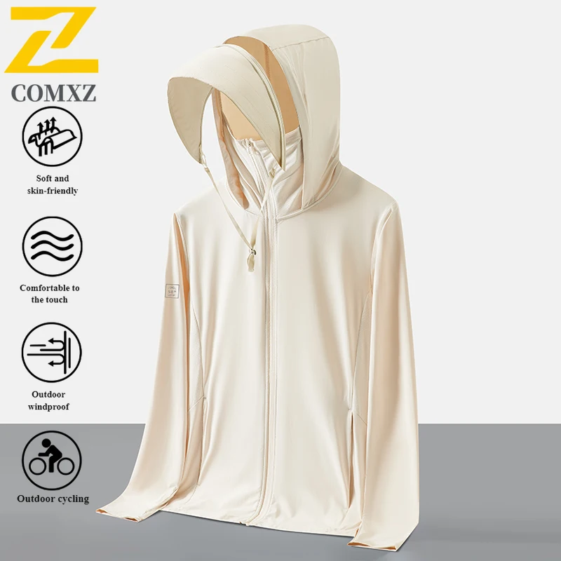 EIAO Summer Ice Silk UV Protection Jacket UPF50+ Lightweight Outdoor Sun Hoodie Breathable Skin Coat for Men Women sportswear