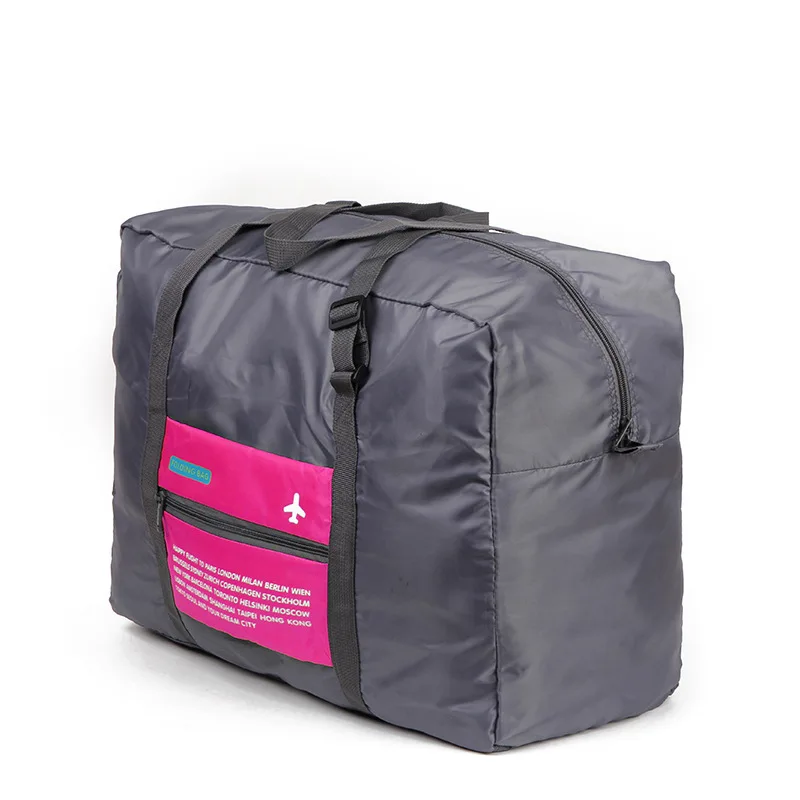 High Capacity Travel Bag Women Folding Duffle Weekend Bag Nylon Travel Organizer Clothing Packing Cubes Hand Luggage Storage