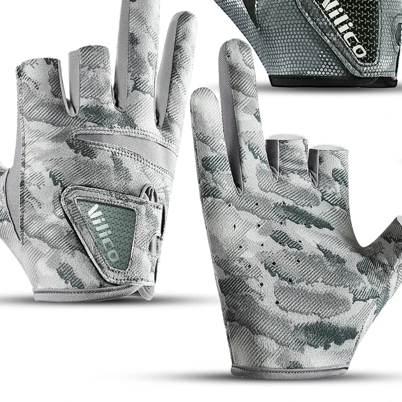 1 Pair Fishing Gloves for Men Summer Fishing Road Sub Sunscreen and Anti Slip Ice Silk Breathable Thin Three Finger Cut Gloves