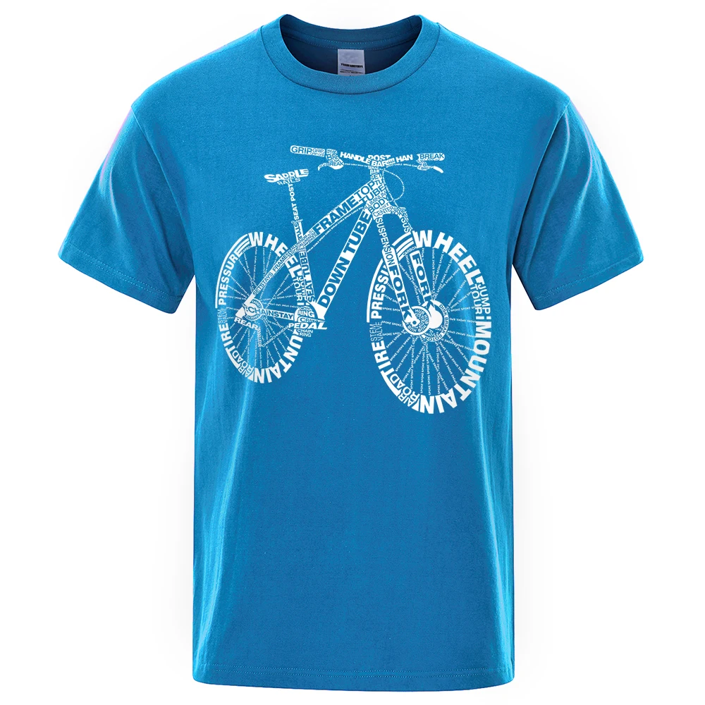 Mountain Bike Alphabet Print Oversized Vintage Tee - Unisex Breathable Summer T-Shirt
