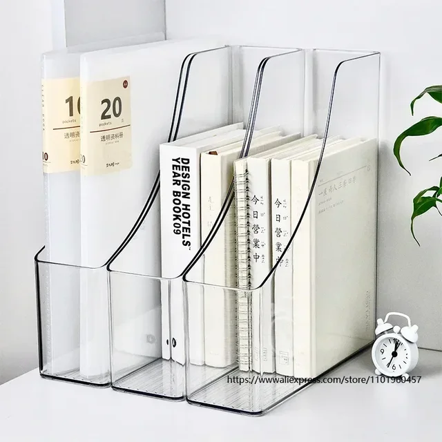 Clear Plastic Desk Magazine & File Organizer 1
